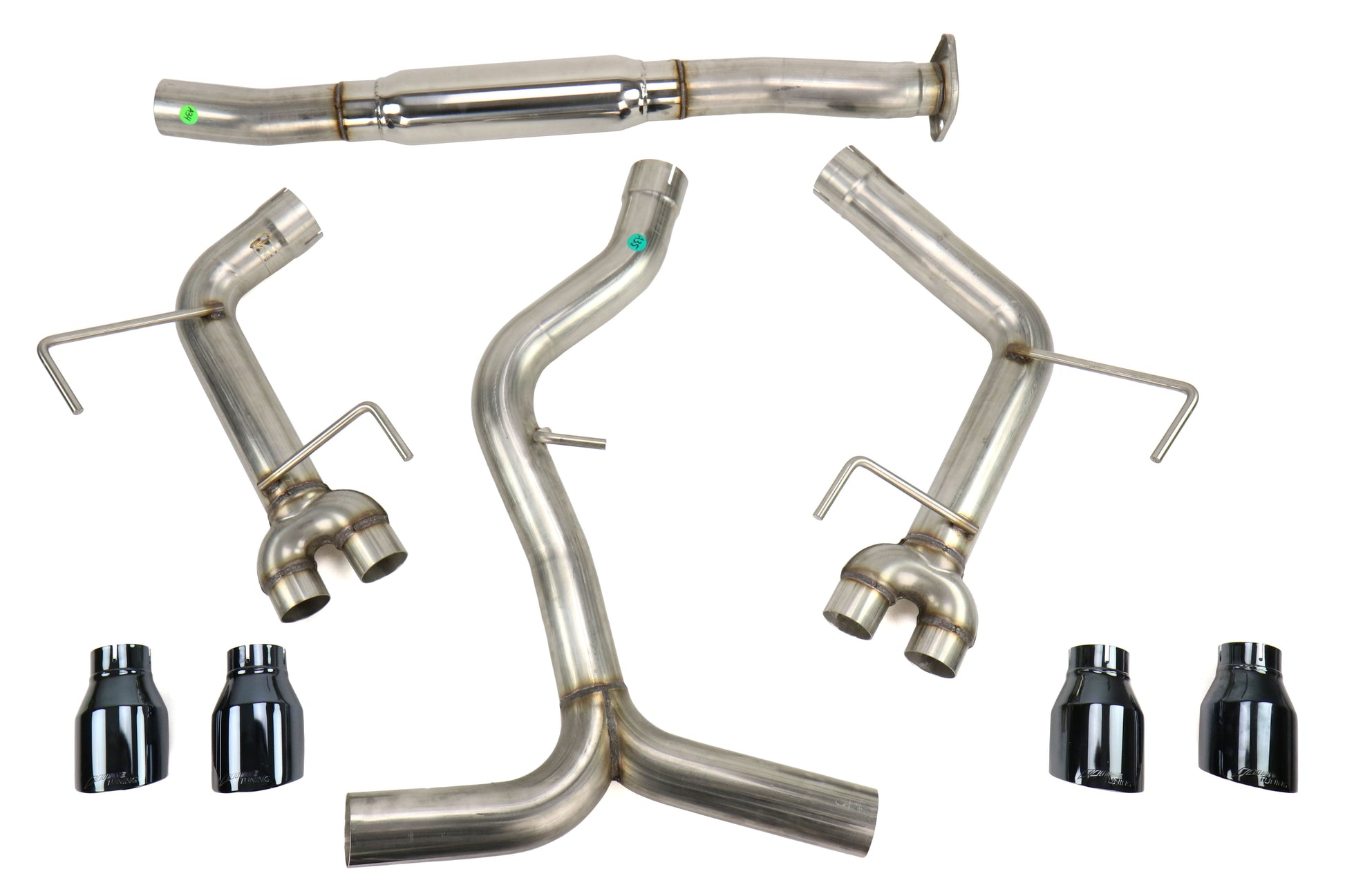 AWE3020-43066 AWE Track Edition Exhaust Diamond Black Quad Tips (102mm) - 2015+ WRX / STI,