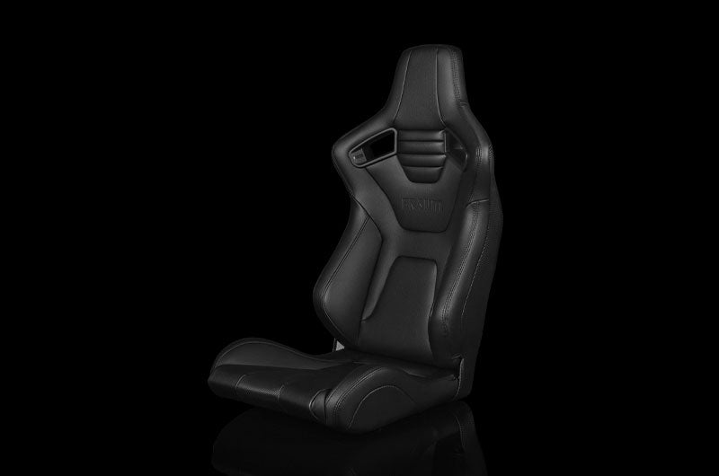 BRMBRR1X-BKFB Braum Elite-X Series Fixed Back Sport Seat - Black Leatherette (Black Stitching) Each - Universal,