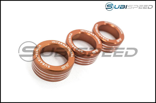 SKU: GCS-DCKNOBS-OR,,Subaru Tecnica International Style Dual Climate Control Knobs - Orange,