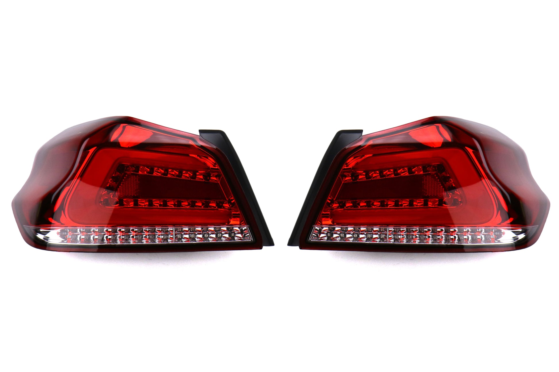 SBSSS15WRX-TR-RC SubiSpeed USDM TR Style Sequential Tail Lights - 2015+ WRX / 2015+ STI-Red Lens with Chrome Reflector,