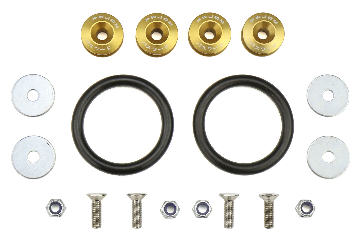 PWJPWBRF-UNV-GLD Password JDM Quick Release Bumper Fasteners - Universal-Gold,