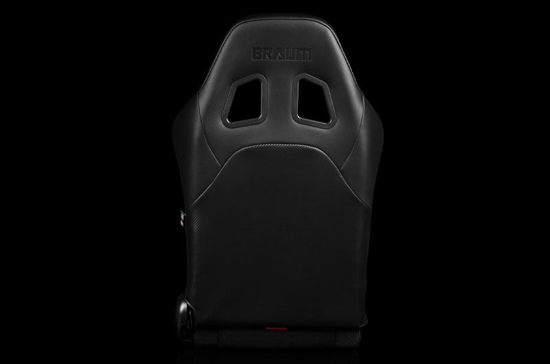 BRMBRR4-BKRS Braum Defender Series Sport Seats - Black (Red Stripe) Pair - Universal,