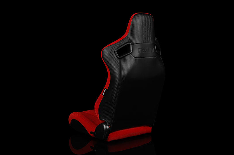 BRMBRR1-RFBS Braum Elite Series Sport Seats - Red Cloth (Black Stitching) Pair - Universal,