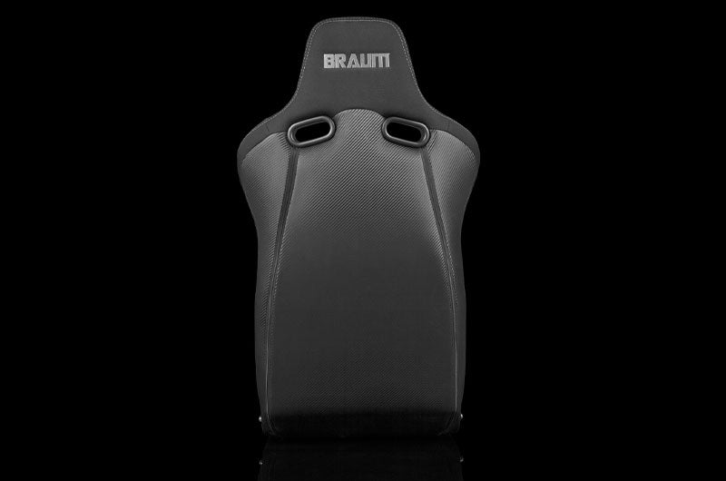 BRMBRR7-BKFB Braum Venom-R Series Fixed Back Bucket Seat - Black Cloth / Carbon Fiber Each - Universal,