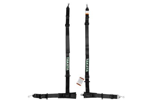 TAKT 74001-0 Takata 4 point Street Belt 2" w/ ASM (Black) - Universal,