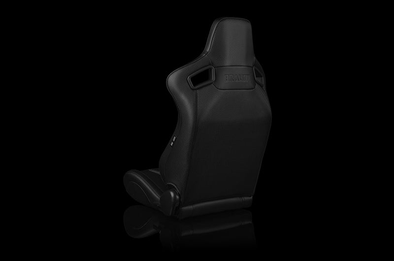 BRMBRR1-BKBS Braum Elite Series Sport Seats - Black Leatherette (Black Stitching) Pair - Universal,