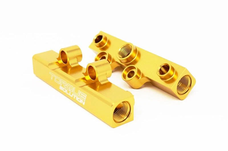 Torque Solution V2 Top Feed Fuel Rails (Gold) - 2002-2014 Subaru WRX / 2007-2020 STI / 2008-2012 Legacy GT / 2006-2013 Forester XT