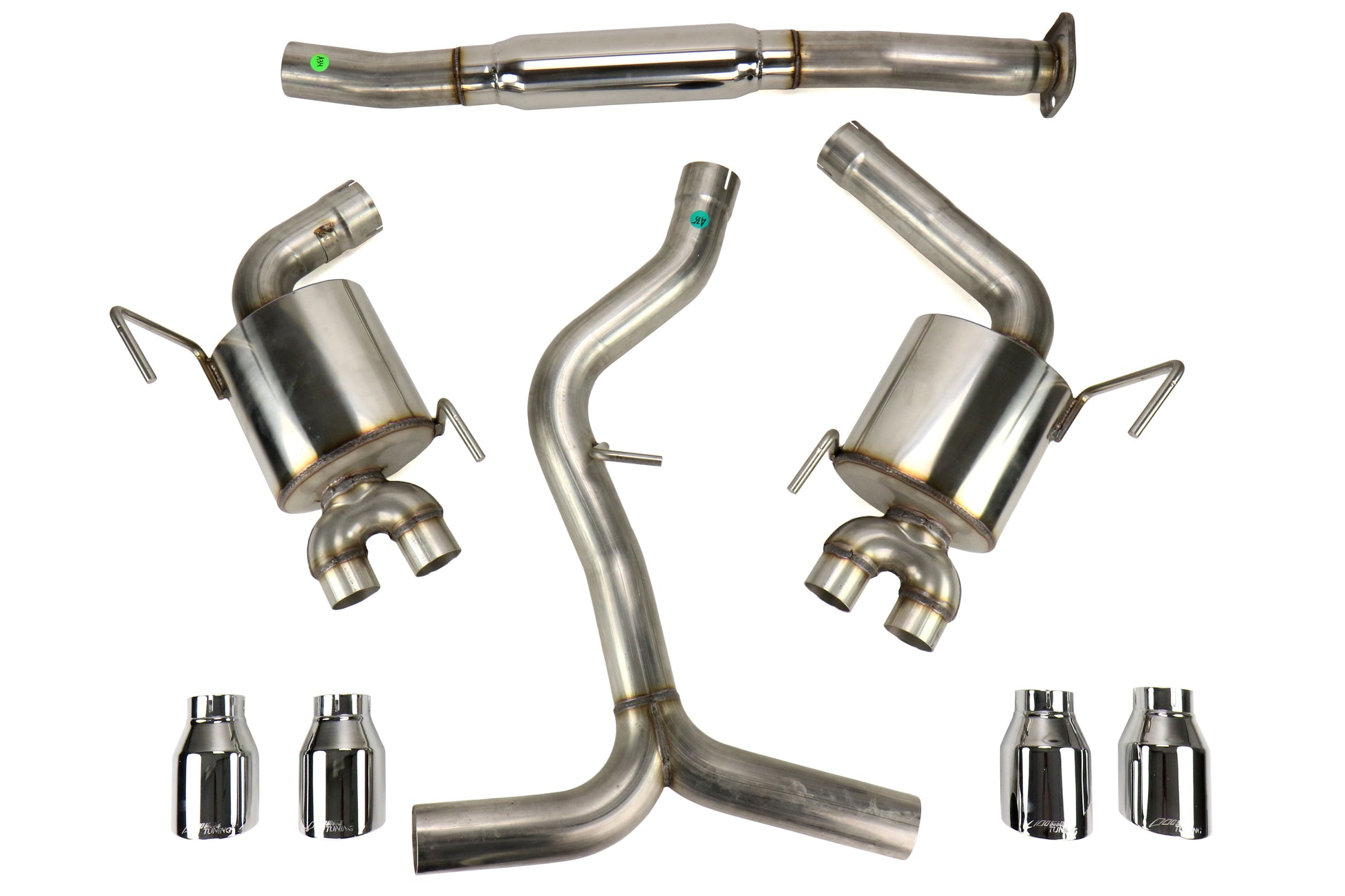 AWE3015-42098 AWE Touring Edition Exhaust Chrome Silver Quad Tips (102mm) - 2015+ WRX,