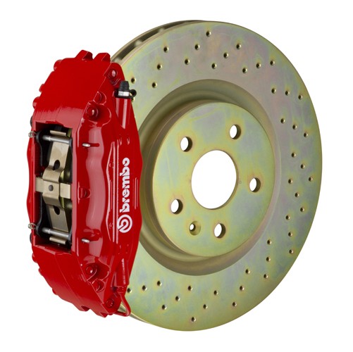 BRE1H4.6005A2 Brembo Front 4 Piston OE Slotted or Drilled Brake Kit - 2013+ FR-S / BRZ / 86-Red-Drilled,