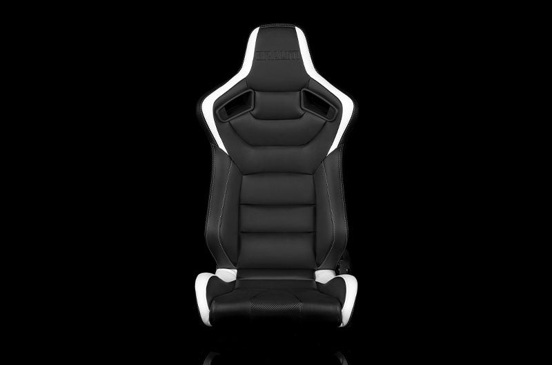 BRMBRR1-BKWW Braum Elite Series Racing Seat (Black & White) - Universal,