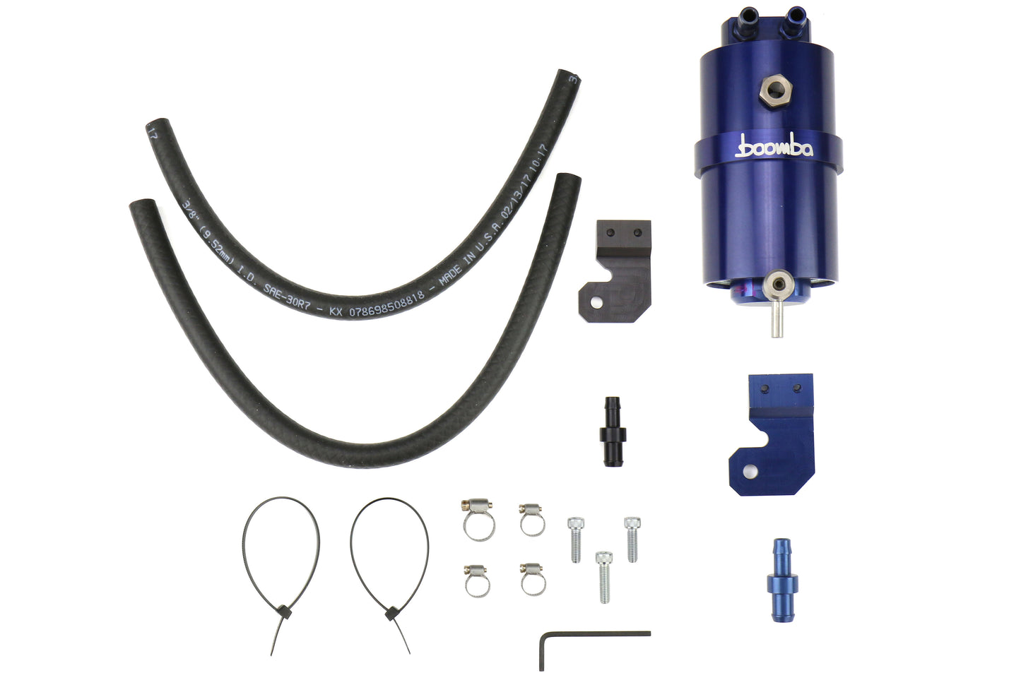 BBA031-00-026BLUE Boomba Racing Stage 2 Oil Catch Can Kit (PCV) - 2015+ WRX-Blue,