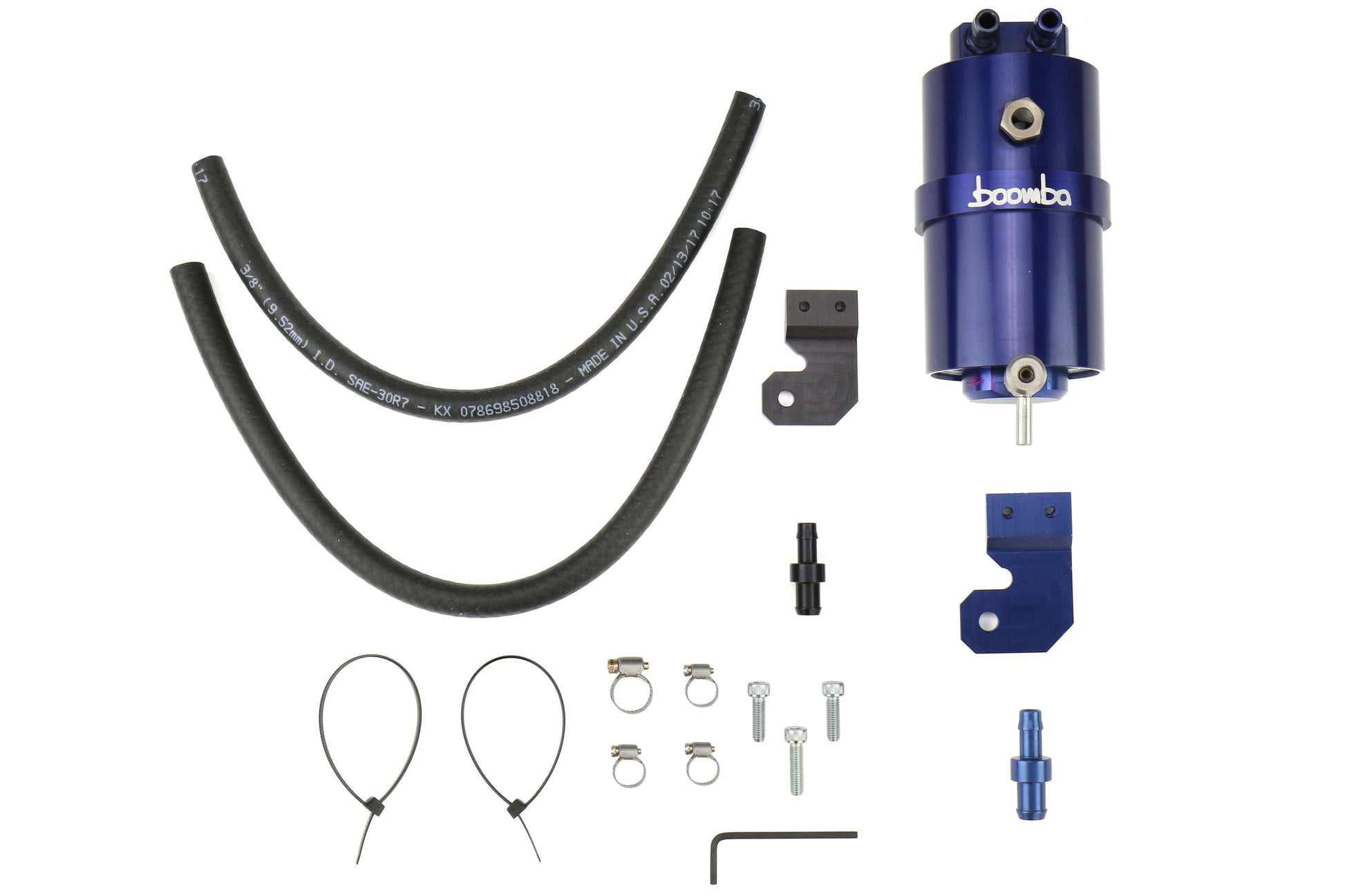 BBA031-00-026BLUE Boomba Racing Stage 2 Oil Catch Can Kit (PCV) - 2015+ WRX-Blue,