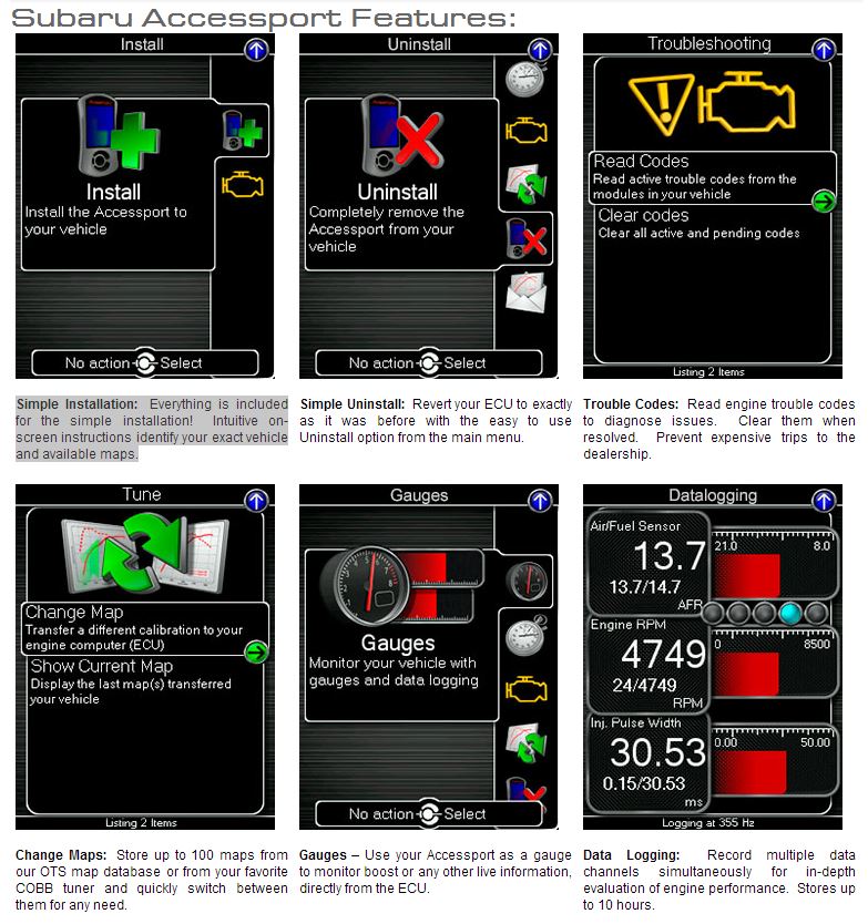COBAP3-SUB-004 Cobb Subaru Accessport V3 15-21 Subaru WRX & STI, 14-18 Subaru Forester,