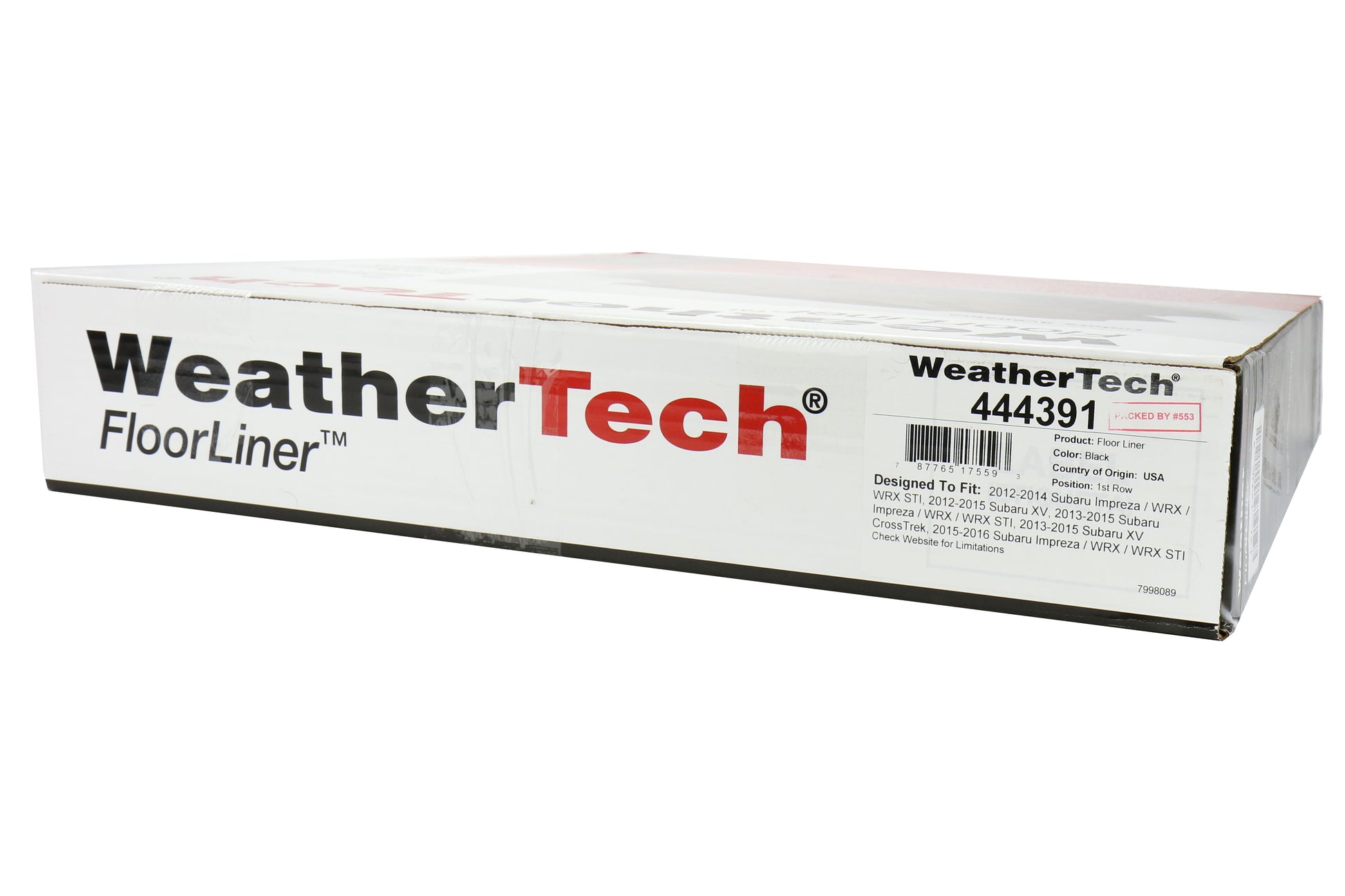 WEA444391 WeatherTech FloorLiner DigitalFit All Weather Floor Mats - 2015+ WRX / 2015+ STI-Front,