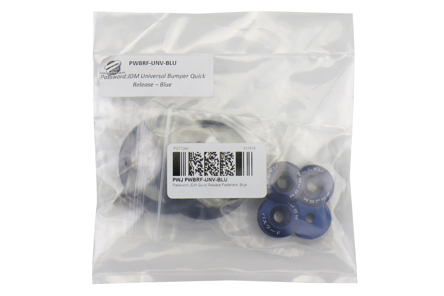 PWJPWBRF-UNV-BLU Password JDM Quick Release Bumper Fasteners - Universal-Blue,