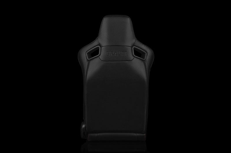 BRMBRR1X-BKRS Braum Elite-X Series Sport Seats - Black Leatherette (Red Stitching) Pair - Universal,