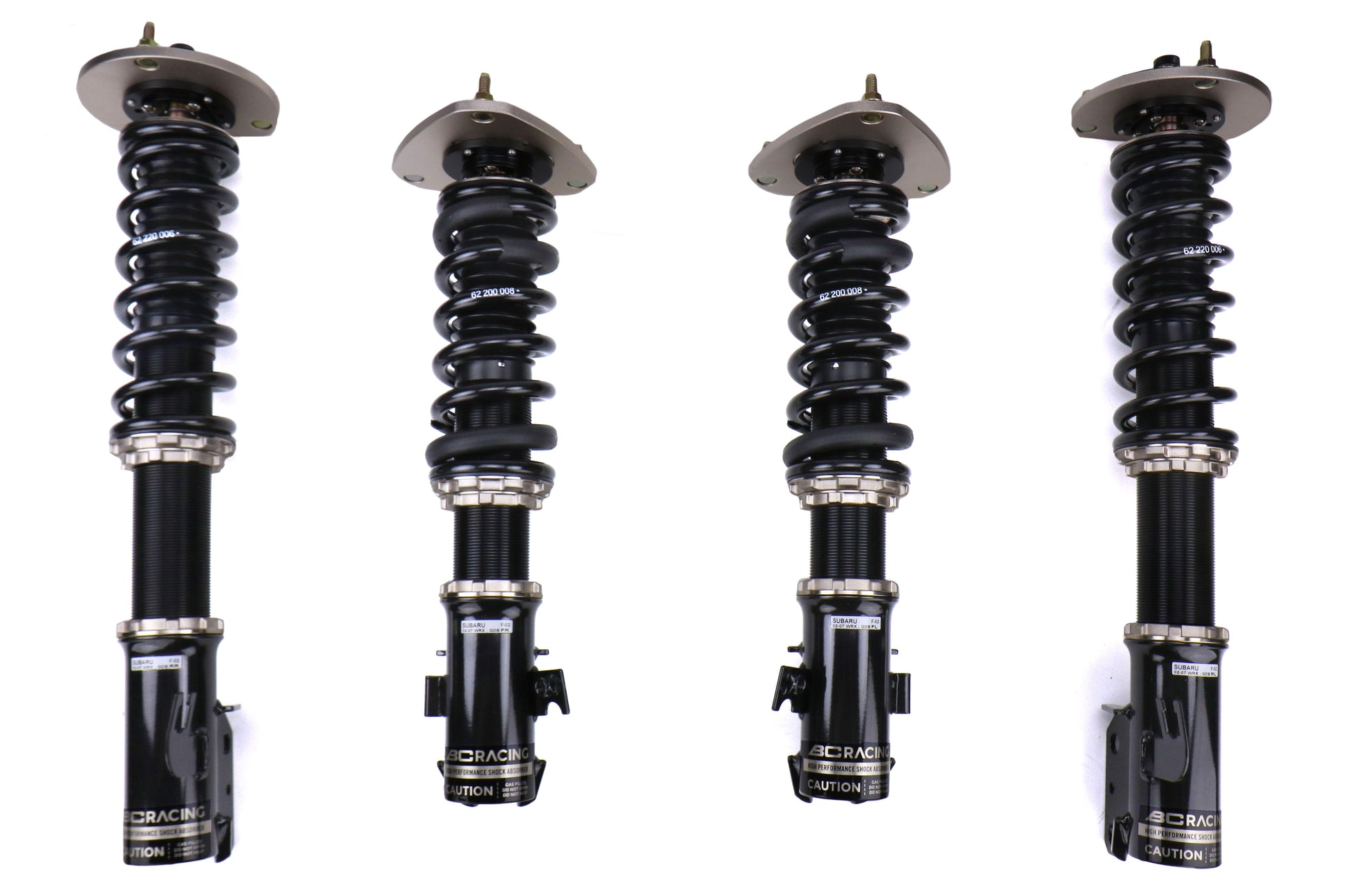 BCRF-02-BR-RC BC Racing BR Coilovers w/ Rear Camber Plates - 2002-2007 Subaru WRX / 2004 STI,