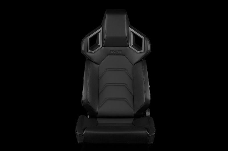 BRMBRR5-BKBS Braum Alpha X Series Sport Seats - Black & Black Stitching - Low Base Version - Universal,