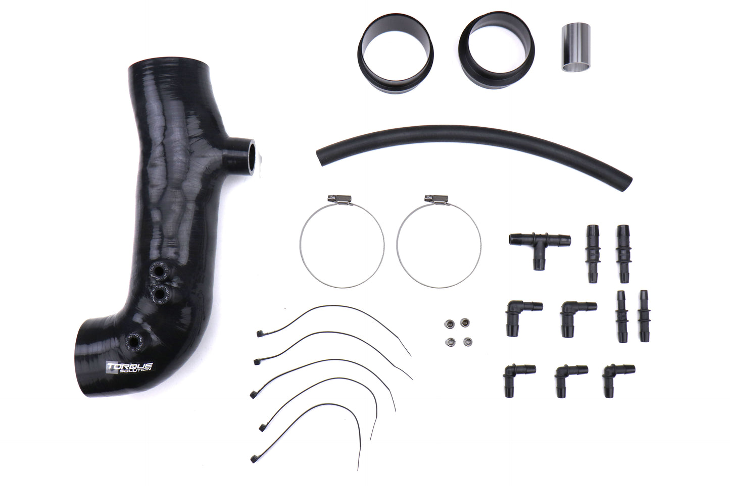 TQSTS-SU-565-R Torque Solution Turbo Inlet Hose 3in Black - Subaru WRX 2002-2007 / STI 2004+ / Forester XT 2004-2008,