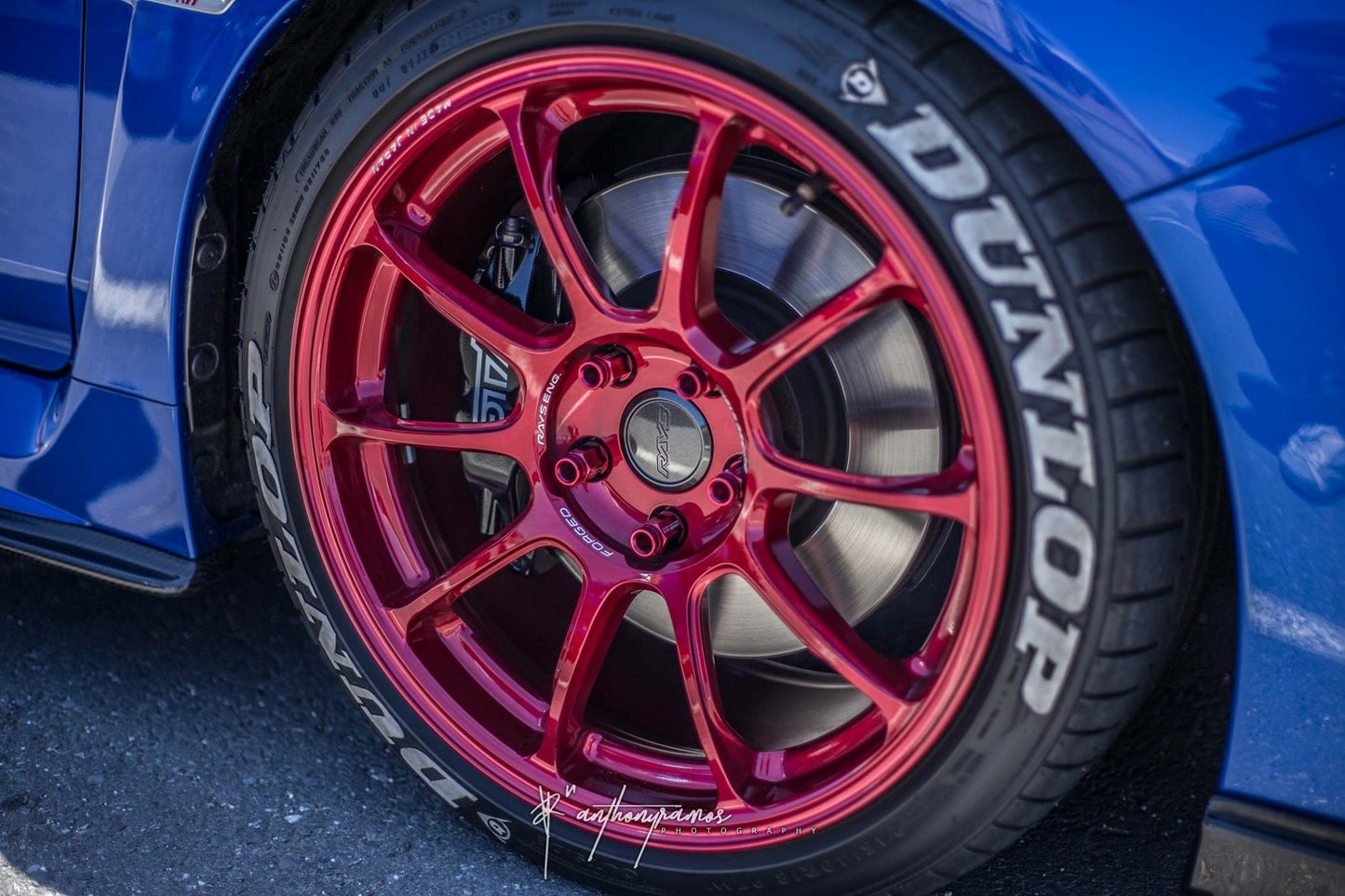 Volk ZE40 Face 2 Hyper Red 18x9.5 +38 5x114.3 (Single Wheel) - 2015-2024 Subaru WRX / 2015-2021 STI / 2019-2024 Forester