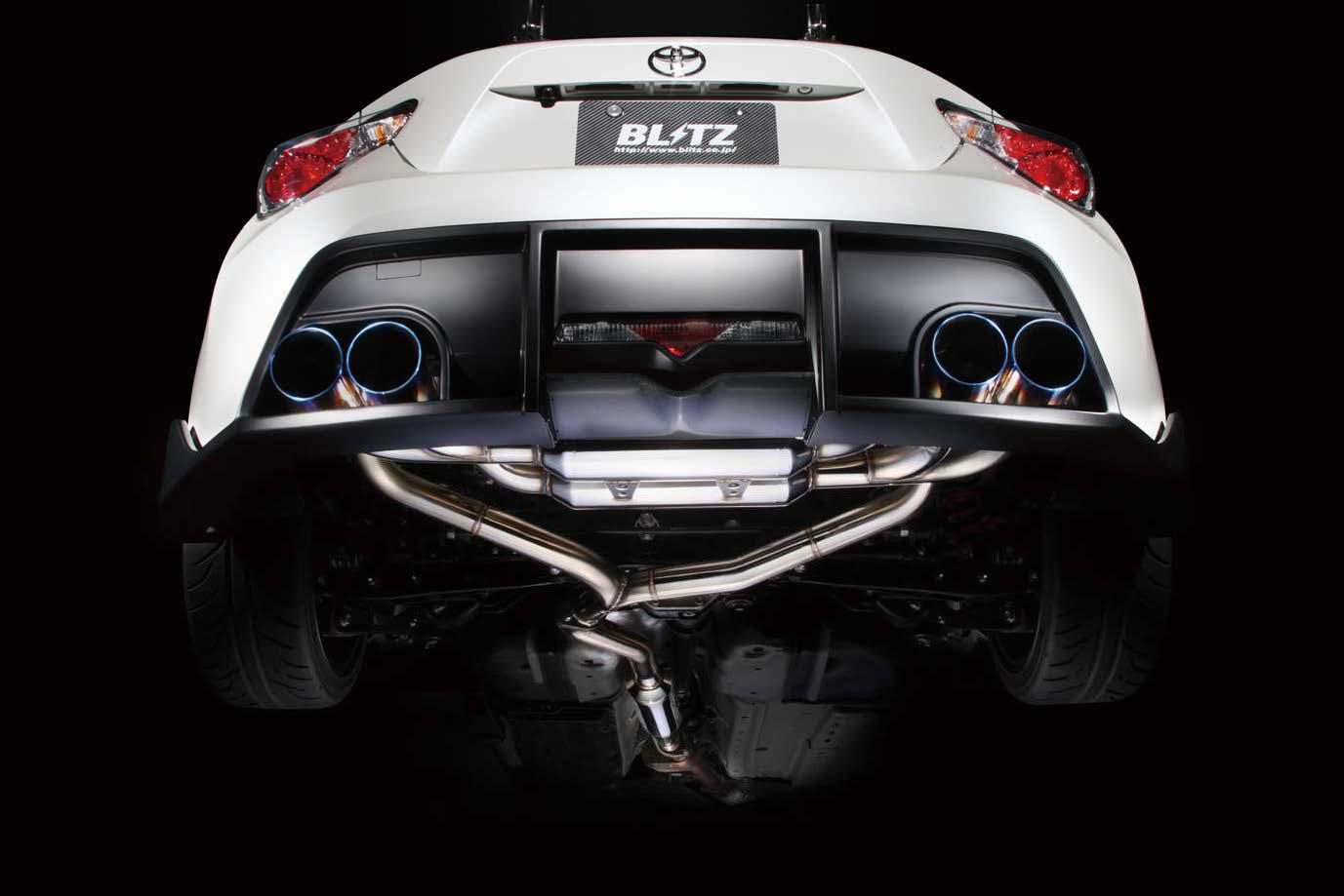 BLZ60171V Blitz Nur Spec CTI Quad Tip Catback w/ Rear Diffuser - 2013+ FT86,