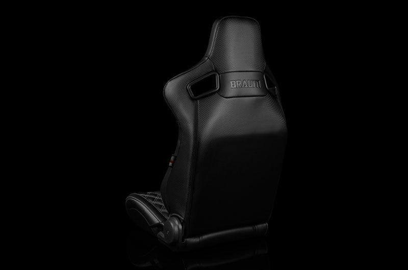BRMBRR1X-BDDGS Braum Elite-X Series Sport Seats - Black Diamond (Double Grey Stitching / Black Piping) Pair - Universal,