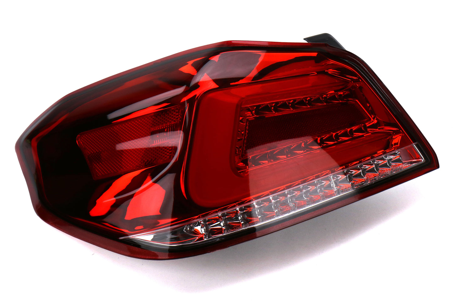 SBSSS15WRX-TR-RC SubiSpeed USDM TR Style Sequential Tail Lights - 2015+ WRX / 2015+ STI-Red Lens with Chrome Reflector,