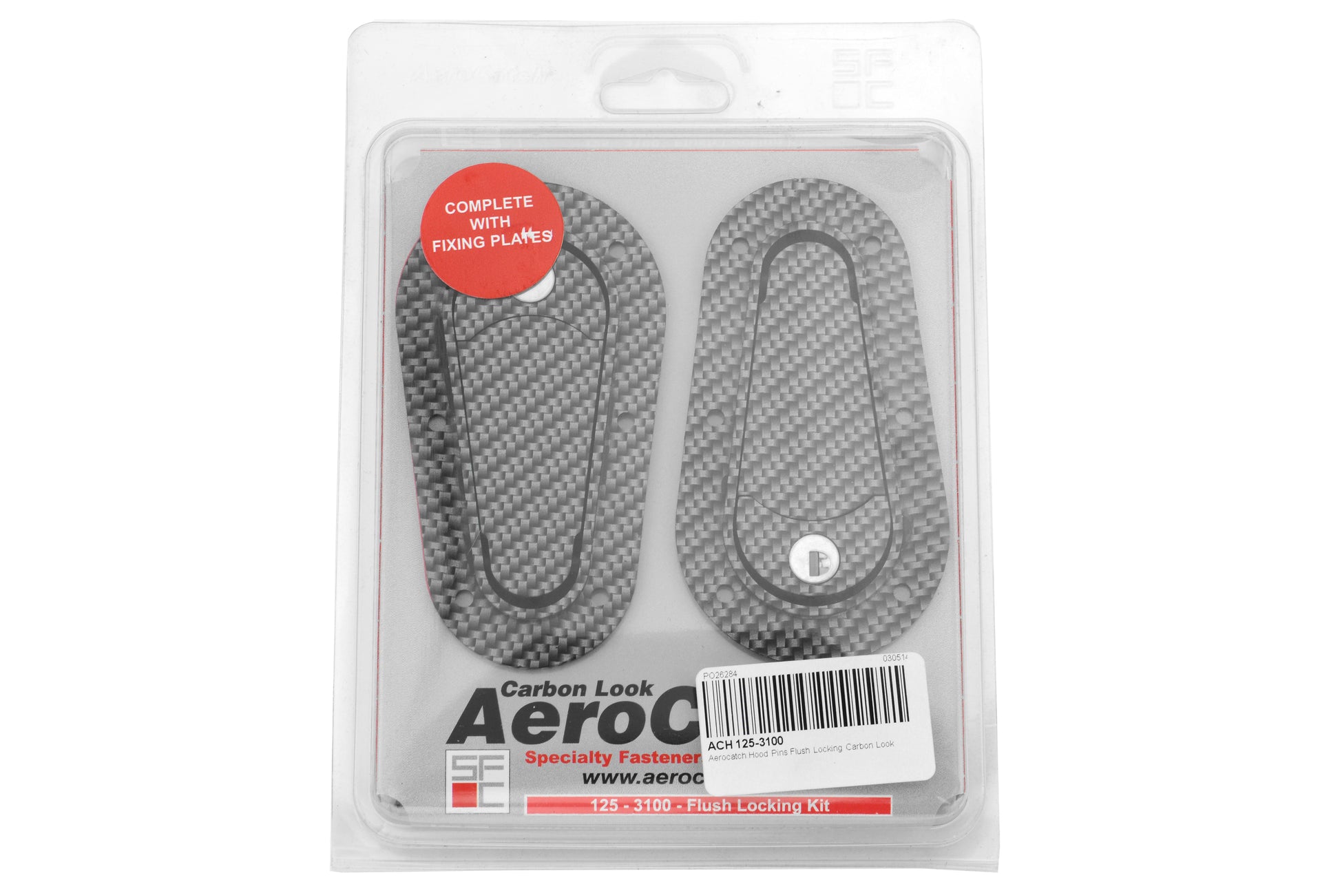ACH125-3100 Aerocatch Hood Carbon Fiber Pins Flush Locking Kit - Universal,