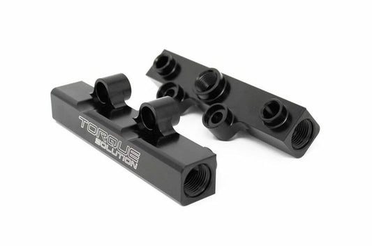 Torque Solution Top Feed Fuel Rails V2 Black - 2002-2014 Subaru WRX / 2007-2021 STI