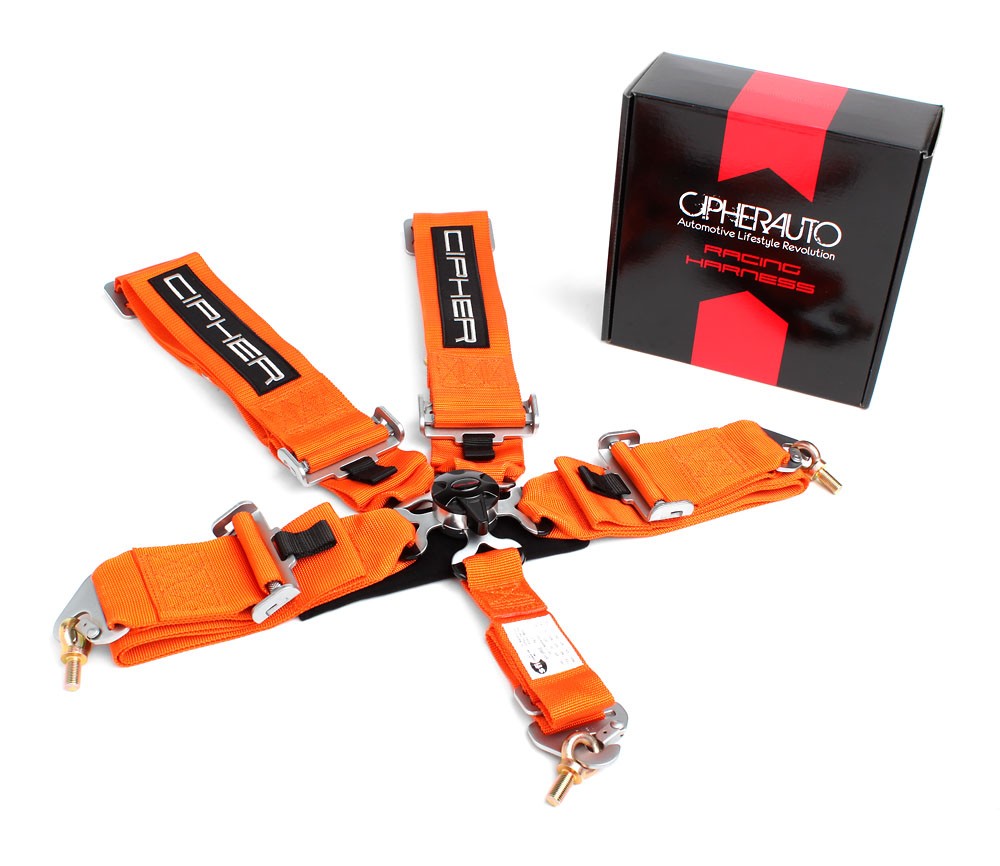 CIPCPA4005OR Cipher 3" SFI 16.1 Approved 5 Point Camlock Racing Harness (Orange) - 2013+ FT86,