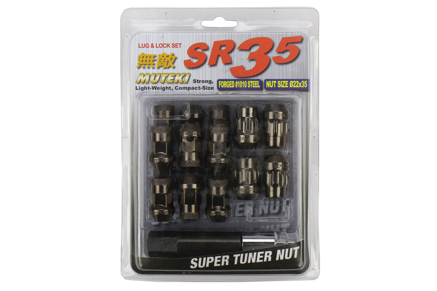 MUT32925TP Muteki SR35 Closed Ended Lug Nuts w/ Lock Set - 2015+ WRX / 2015+ STI / 2013+ FT86-Titanium,