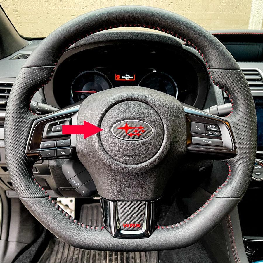 SFB15SUBSTUP3DBPR 3D Carbon Steering Wheel Emblem Overlay - 2013+ BRZ / 2014+ Foester / 2013+ Crosstrek-3D Carbon (Black)-Purple,