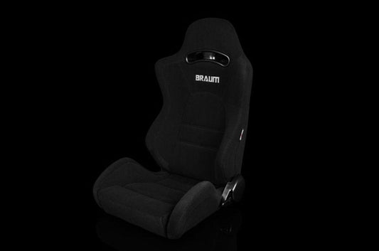 BRMBRR3-BKBS2 Braum S8 Series V2 Sport Seats - Black Cloth Pair - Universal,