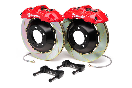 BRE1M2.8034A2 Brembo Gran Turismo 6 Piston Front Brake Kit Red Slotted Rotors - 2004-2017 Subaru STI,