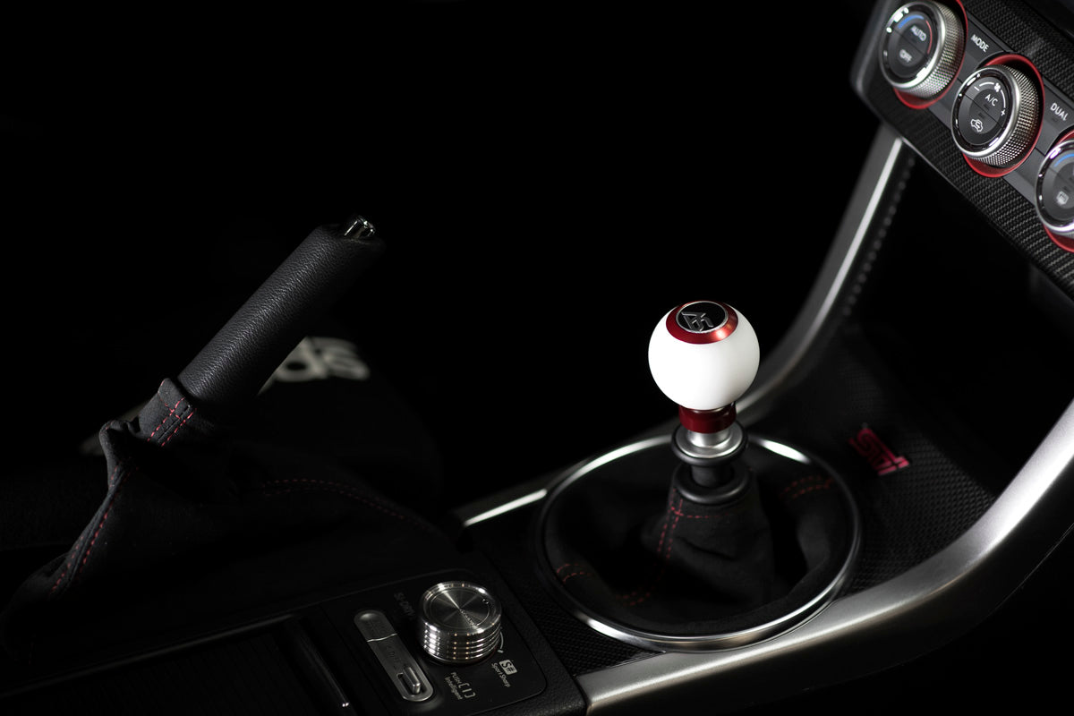 ASA1501010101 AutoStyled Subaru 6 Speed shift knob Red with White Delrin Center,