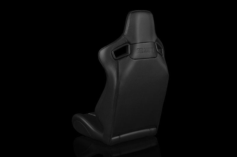 BRMBRR1X-BKFB Braum Elite-X Series Fixed Back Sport Seat - Black Leatherette (Black Stitching) Each - Universal,