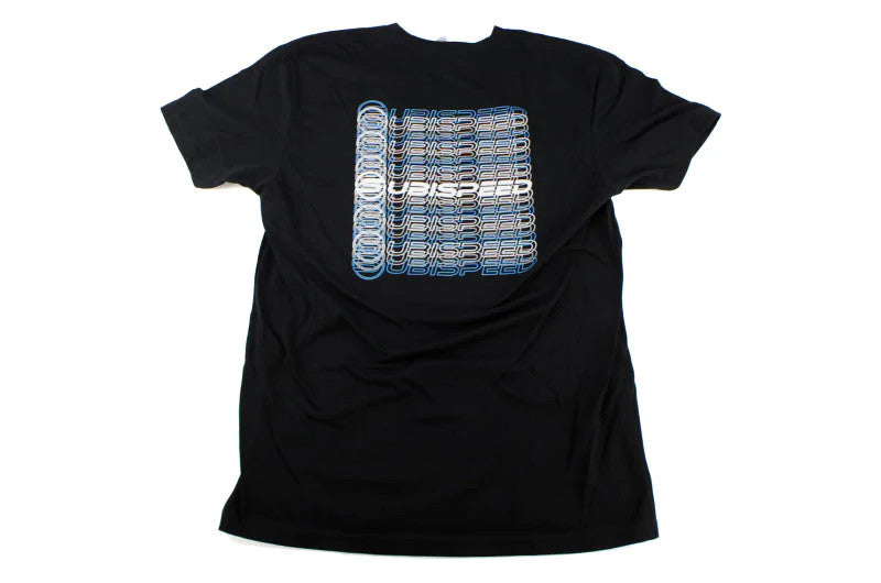 SBSSUBI-TEE-SSREPEAT-BLK-S Subispeed tshirt in black small front side,