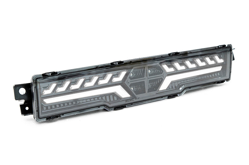 OLM V2 F1 Rear Fog Light - Clear Lens, Black Base, White Bar - 2022-2024 Subaru BRZ / Toyota GR86