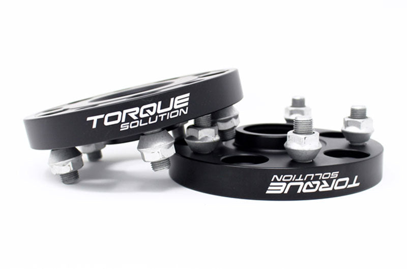 TQSTS-WS-536 Torque Solution Forged Aluminum Wheel Spacer 5x114.3 20mm Black Pair - 2015-2021 Subaru WRX & STI,