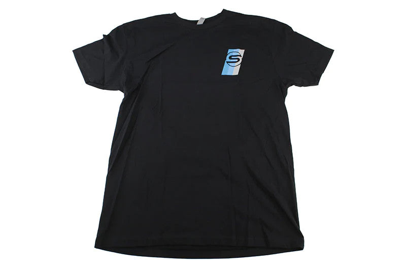 SBSSUBI-TEE-SSREPEAT-BLK-S Subispeed tshirt in black small front side,