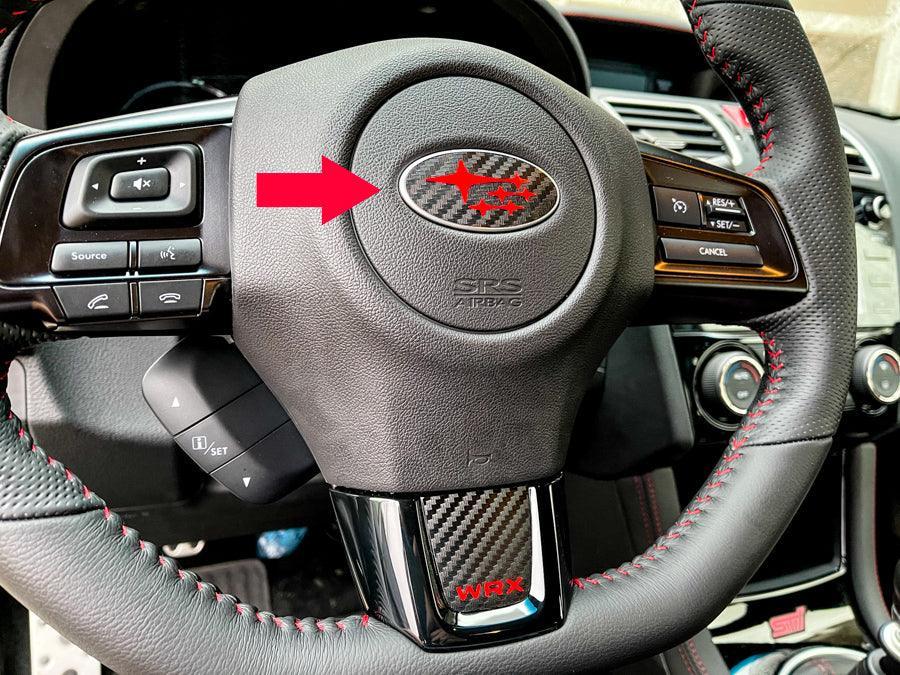 SFB15SUBSTUP3DBPR 3D Carbon Steering Wheel Emblem Overlay - 2013+ BRZ / 2014+ Foester / 2013+ Crosstrek-3D Carbon (Black)-Purple,