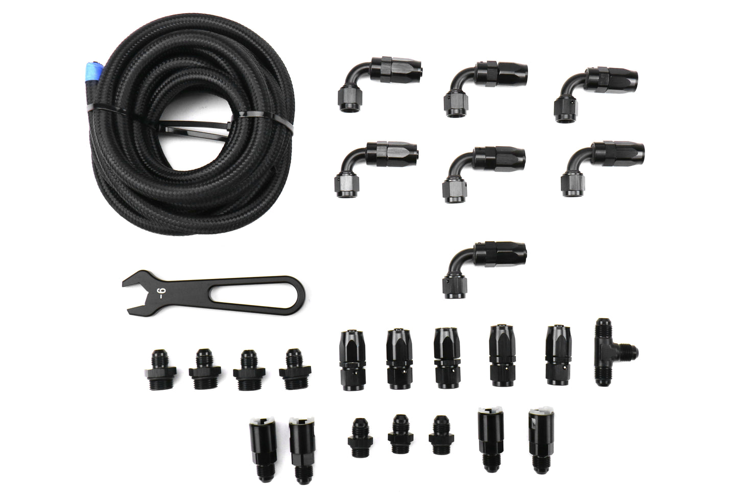 TQSTS-SU-6FLK-AM Torque Solution Braided Fuel Line Kit For -6AN FPR - 2002-2014 Subaru WRX / 2007-2021 STI,