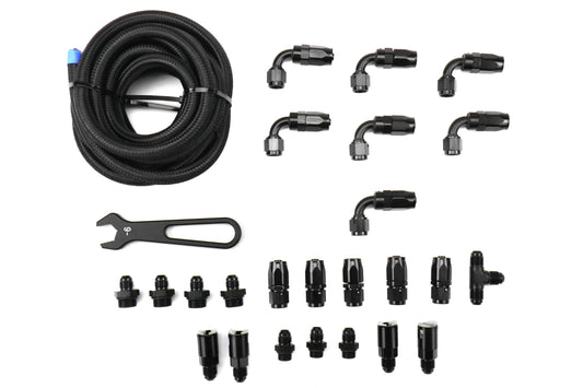 TQSTS-SU-6FLK-AM Torque Solution Braided Fuel Line Kit For -6AN FPR - 2002-2014 Subaru WRX / 2007-2021 STI,