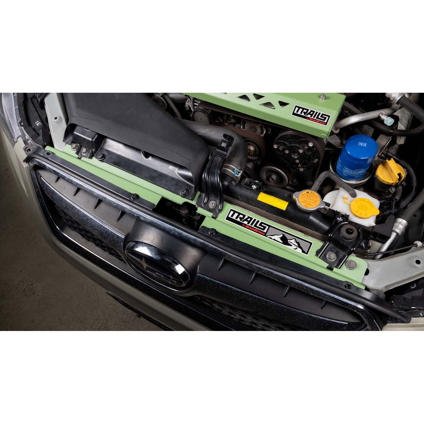 TRAILS by GrimmSpeed Radiator Shroud GREEN - 2013-2017 Subaru Crosstrek