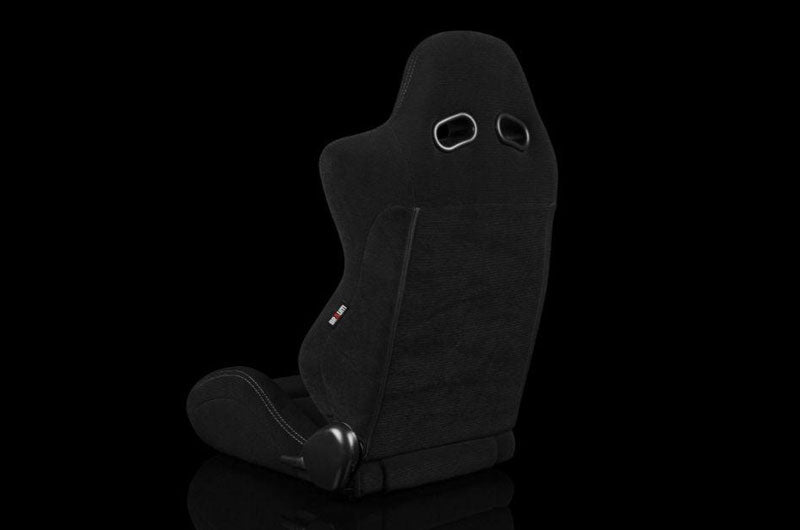 BRMBRR3-BKGY2 Braum S8 Series V2 Sport Seats - Black Cloth with Grey Microsuede Pair - Universal,