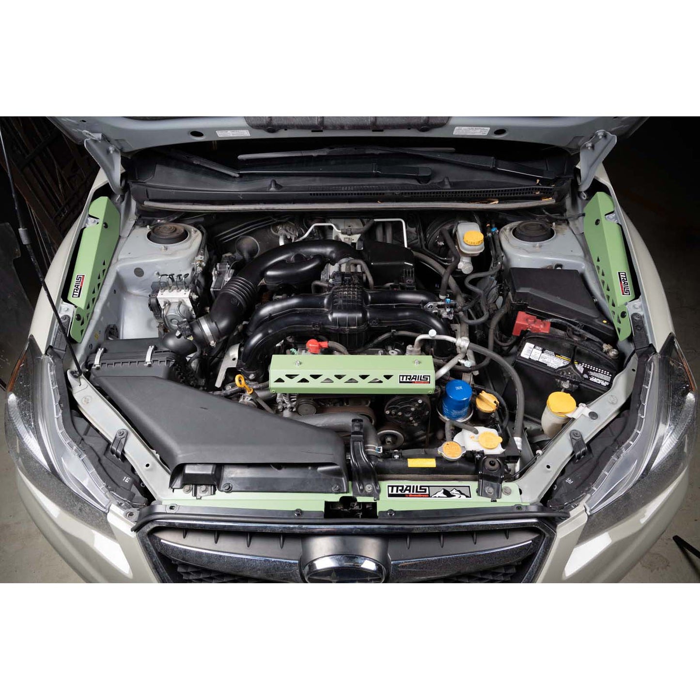 TRAILS by GrimmSpeed Radiator Shroud GREEN - 2013-2017 Subaru Crosstrek