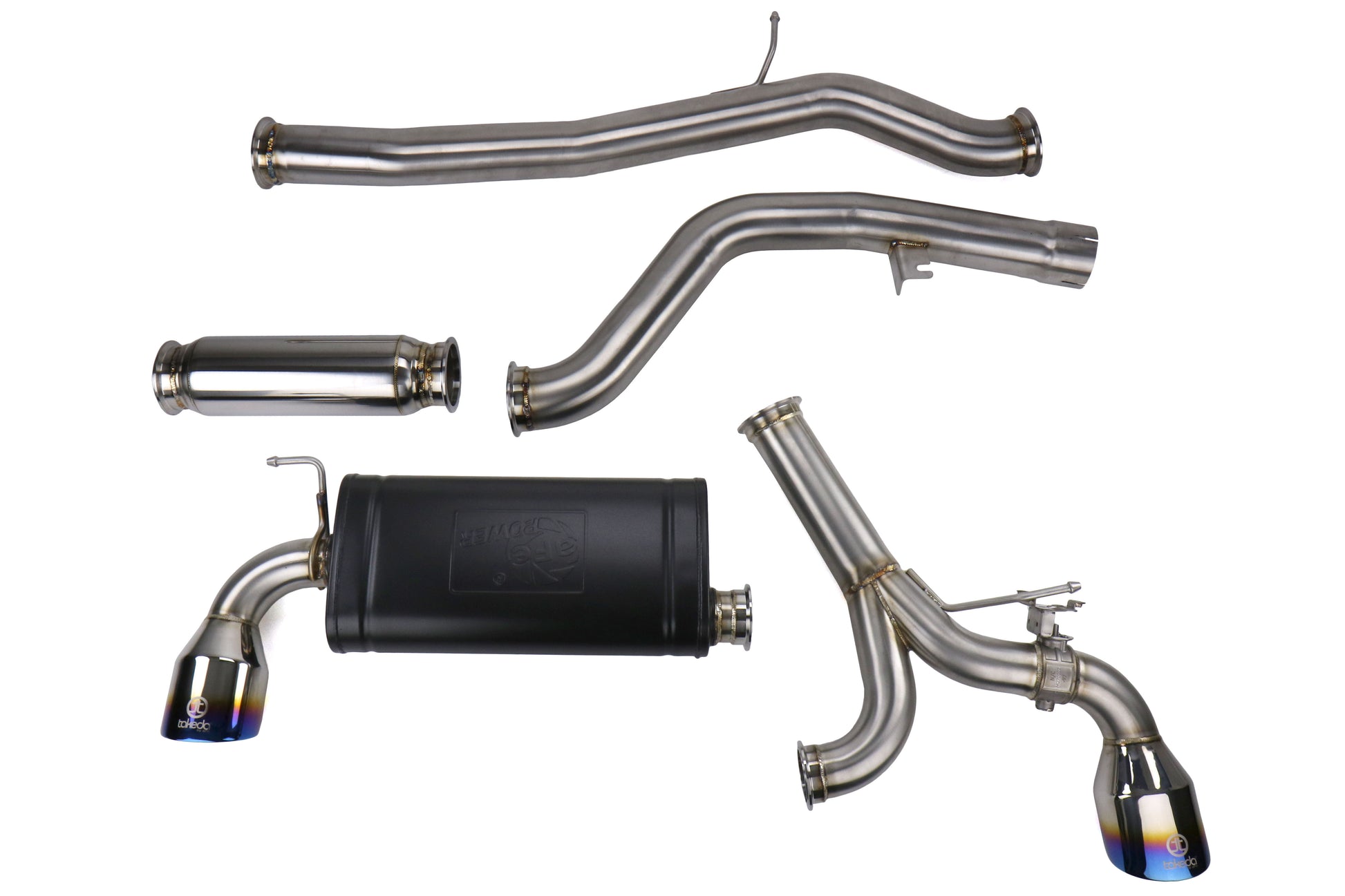 AFE49-36043-L aFe Takeda 3" to 2-1/2" 304 Stainless Steel Catback Exhaust - 2020 Supra-Burnt Blue,