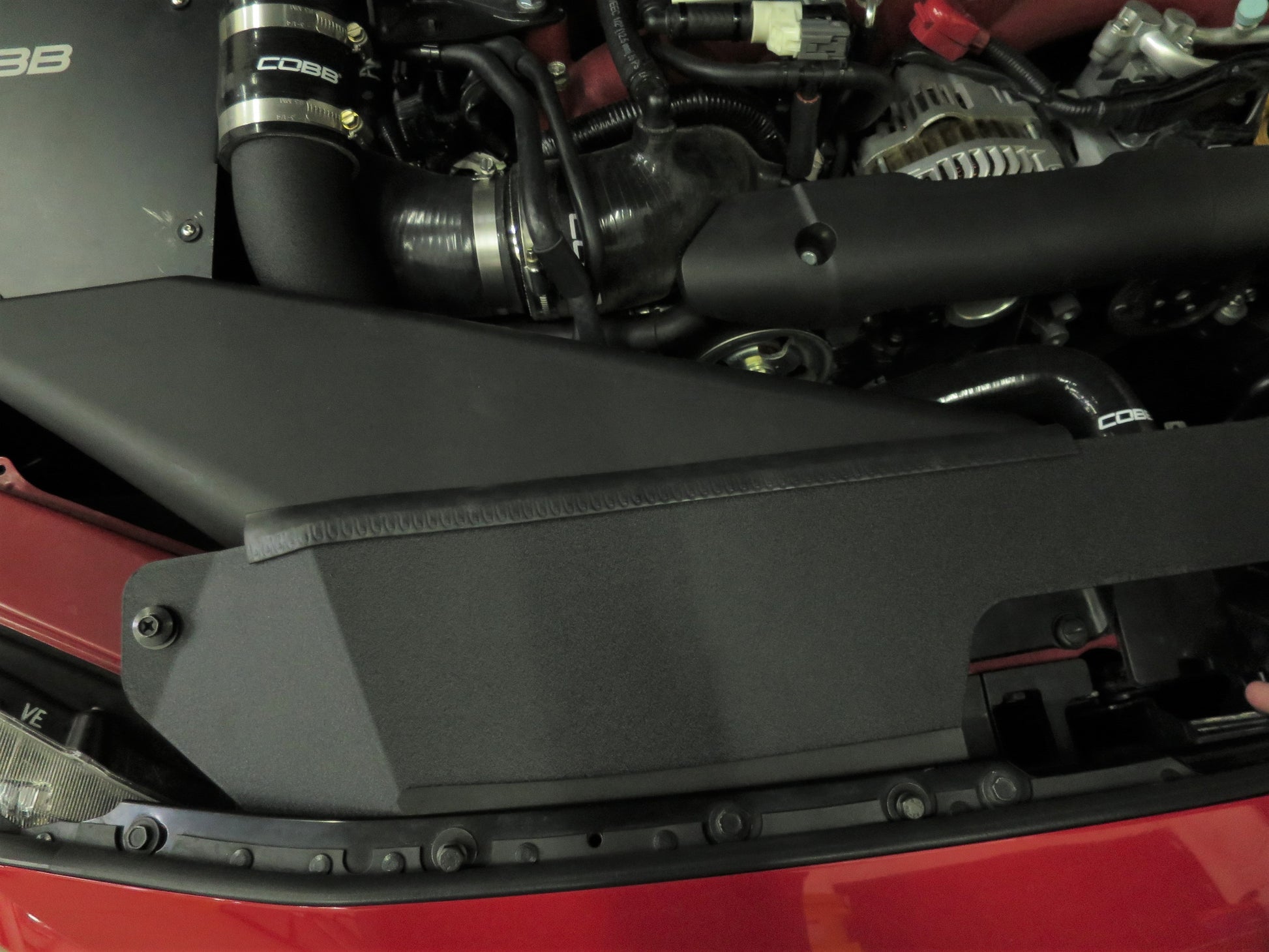 COB815150 COBB Tuning Aluminum Radiator Shroud Black - 2015-2020 WRX / STI,