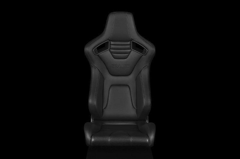BRMBRR1X-BKFB Braum Elite-X Series Fixed Back Sport Seat - Black Leatherette (Black Stitching) Each - Universal,