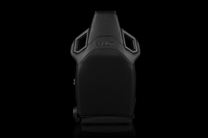 BRMBRR5-BKRS Braum Alpha X Series Sport Seats - Black & Red Stitching - Low Base Version - Universal,